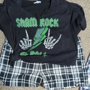 Plaid Black and White Women's Cargo Shorts